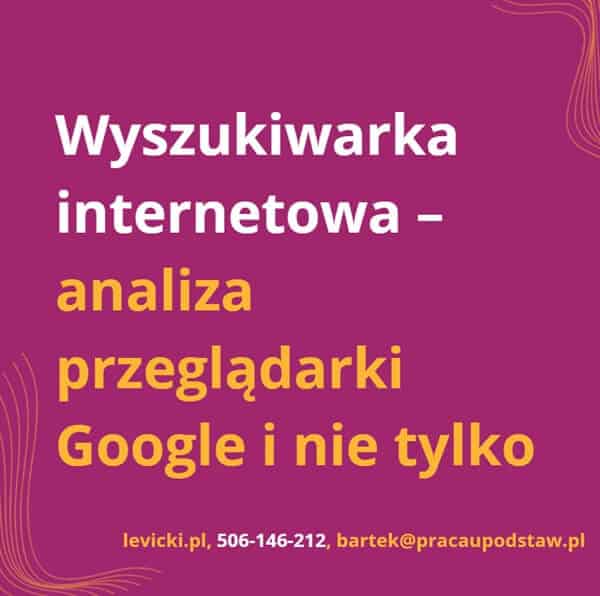 Wyszukiwarka internetowa – analiza przeglądarki Google i nie tylko