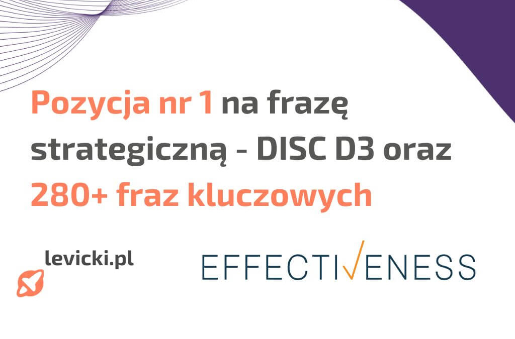 case study pozycjonowania strony usługowej Effectiveness