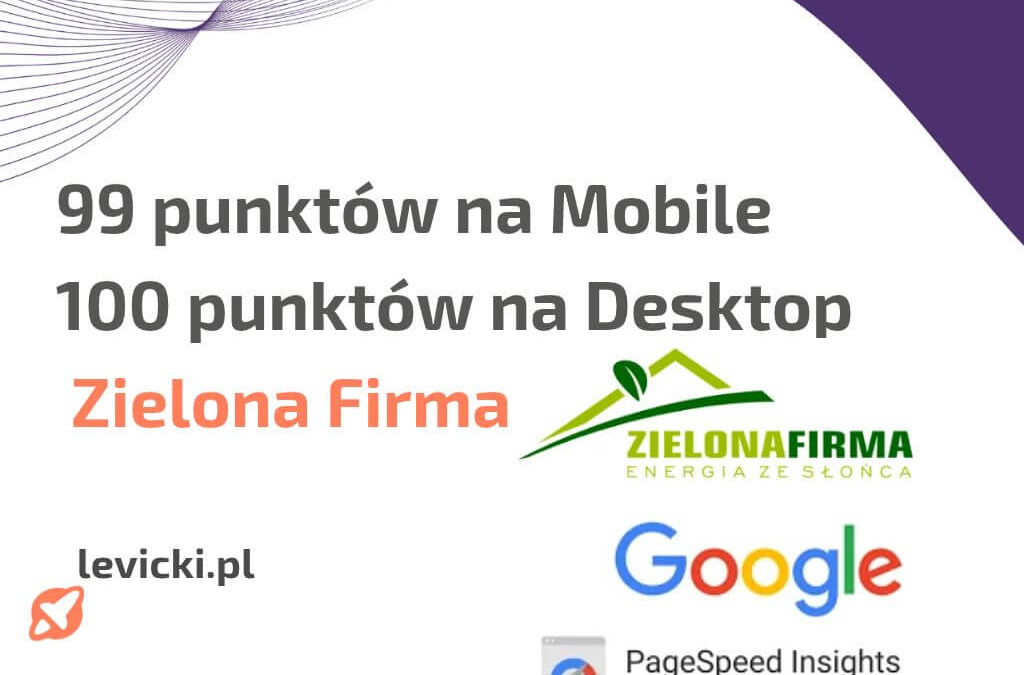 zielona firma - case study związane z szybkością strony