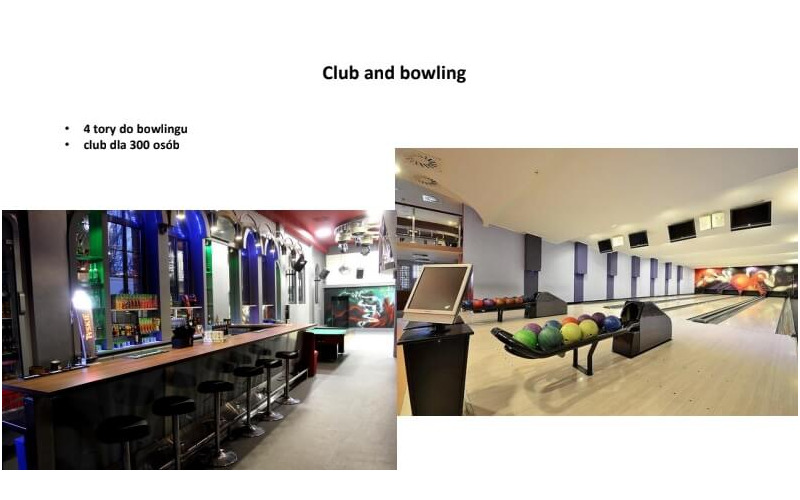 Hotel Nest kręgielnia oraz klub przedstawione na zdjęciu