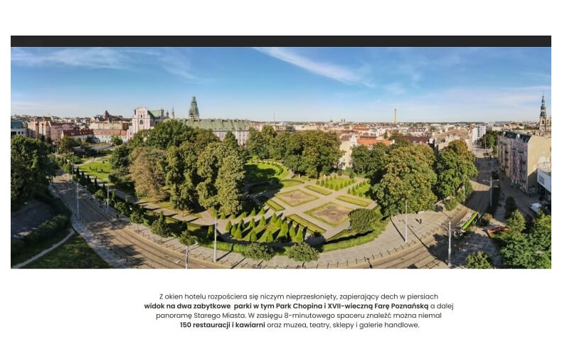 Widok z okien hotelu zapiera dech - park Chopina, oraz panorama Starego Miasta.
