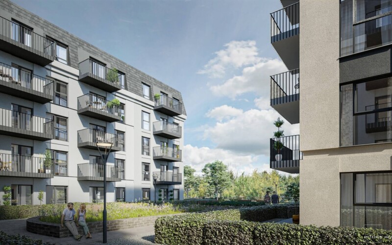 inwestycja mieszkaniowa Młynówka w Jeleniej Górze widok na zieleń